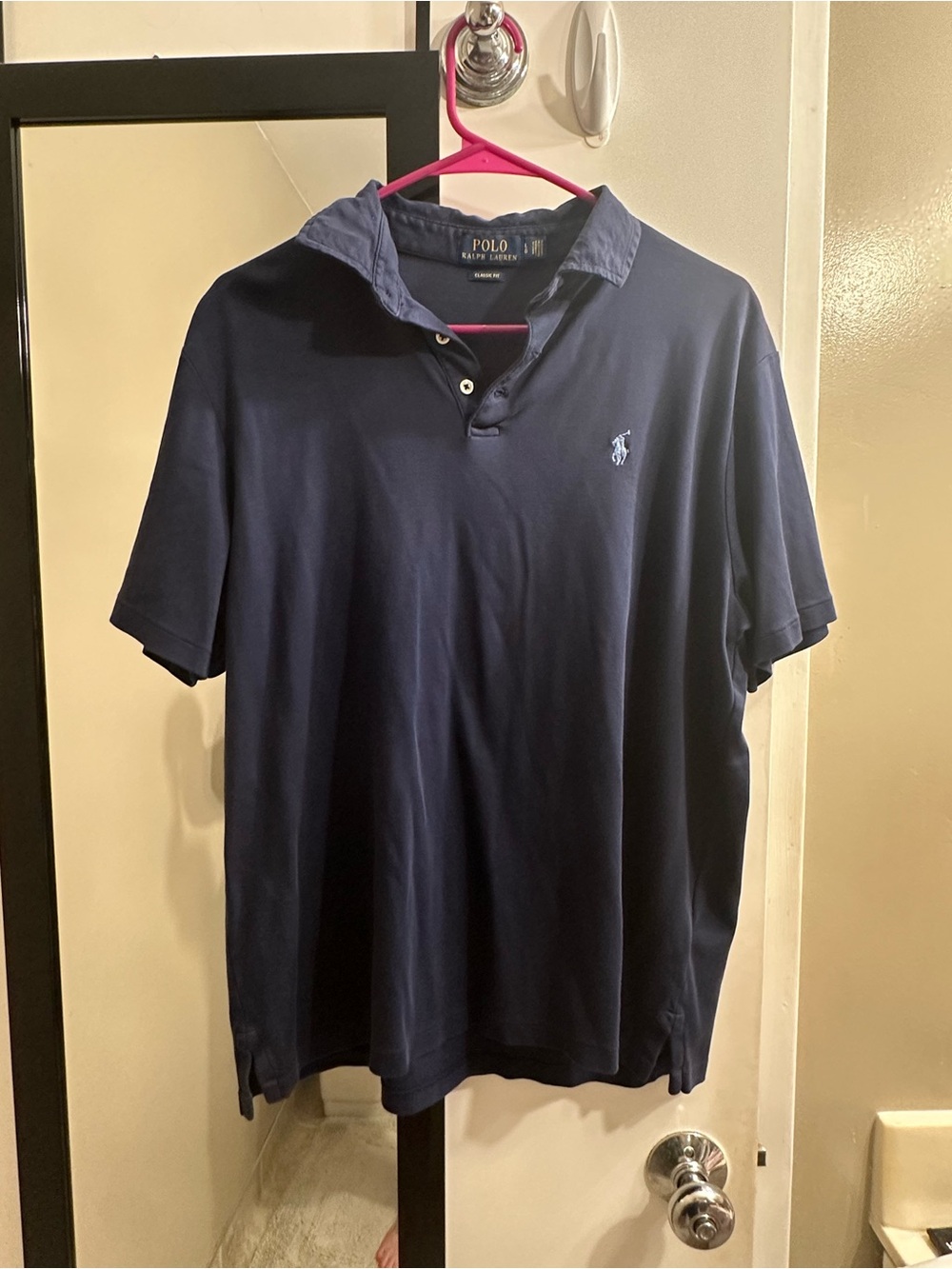 Ralph Lauren Polo Shirt in Navy with Light Blue Logo